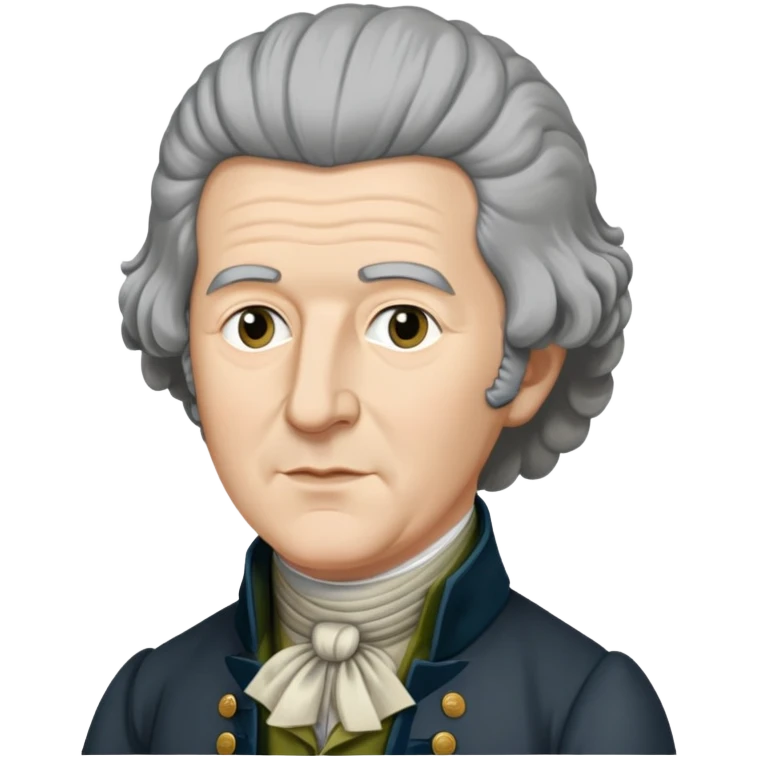 Edmund Burke 18th century Irish statesman philosopher with grey wig and historical clothing emoji