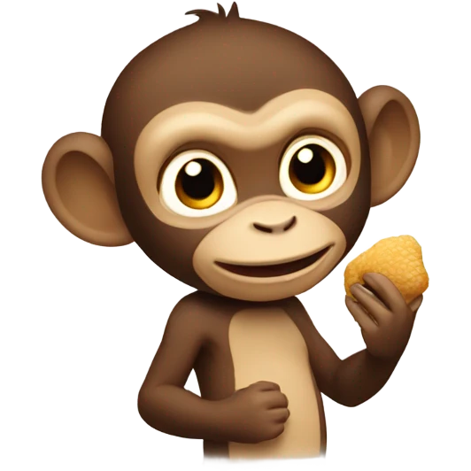 monkey that is eating chicken emoji