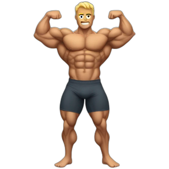 Bodybuilder flexing emoji