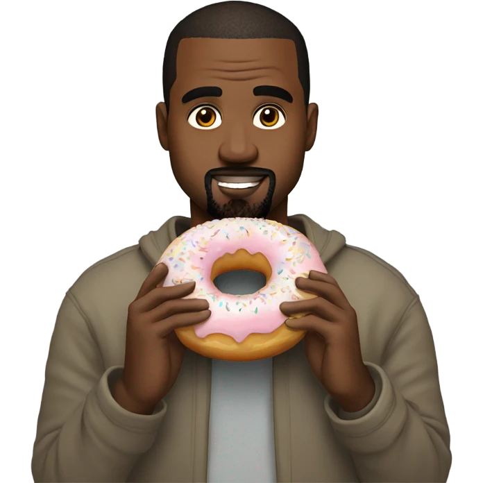 Kanye west eating a furry donut emoji