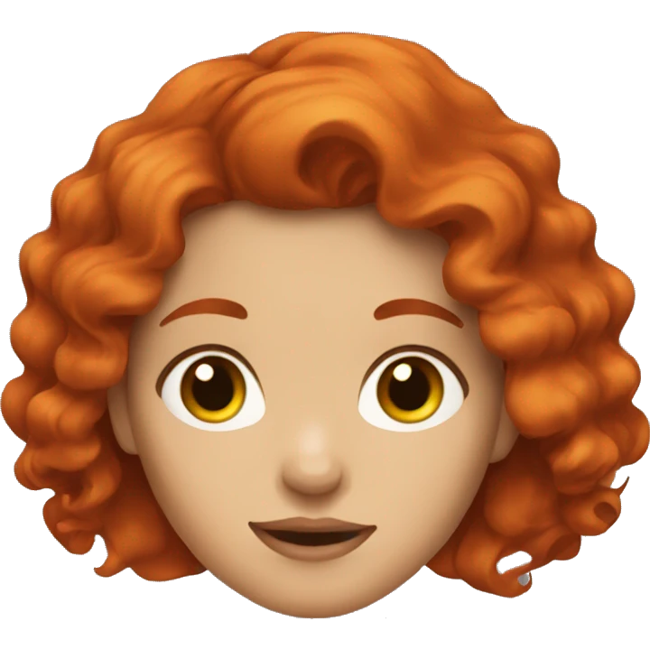 Red hair on a girl with wavy hair  emoji