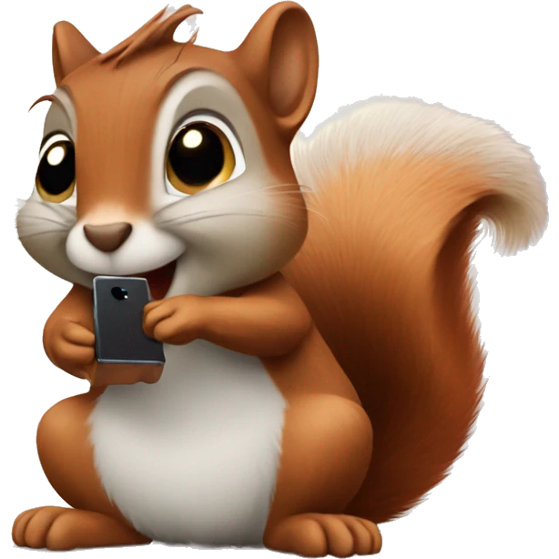 squirrel with iphone emoji