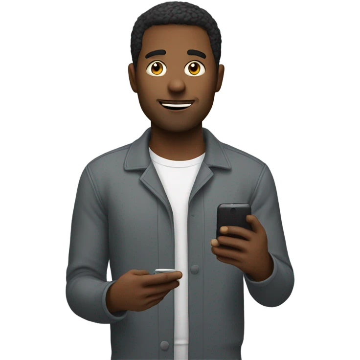 Man holding phone emoji