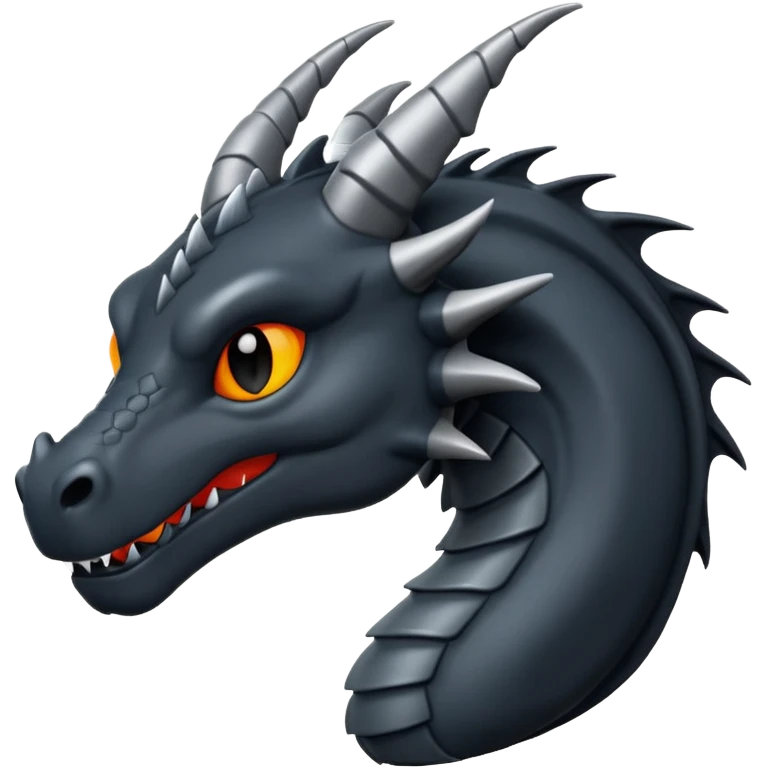 a minimalistic simple dark gray dragon emoji