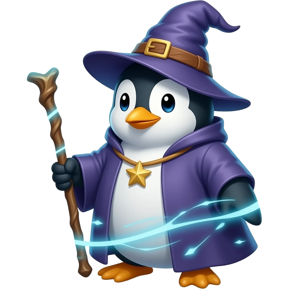 Penguin Wizard emoji