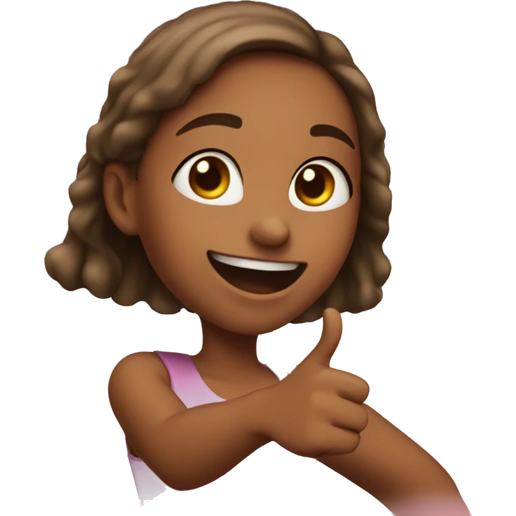 A girl pointing and saying good one  emoji