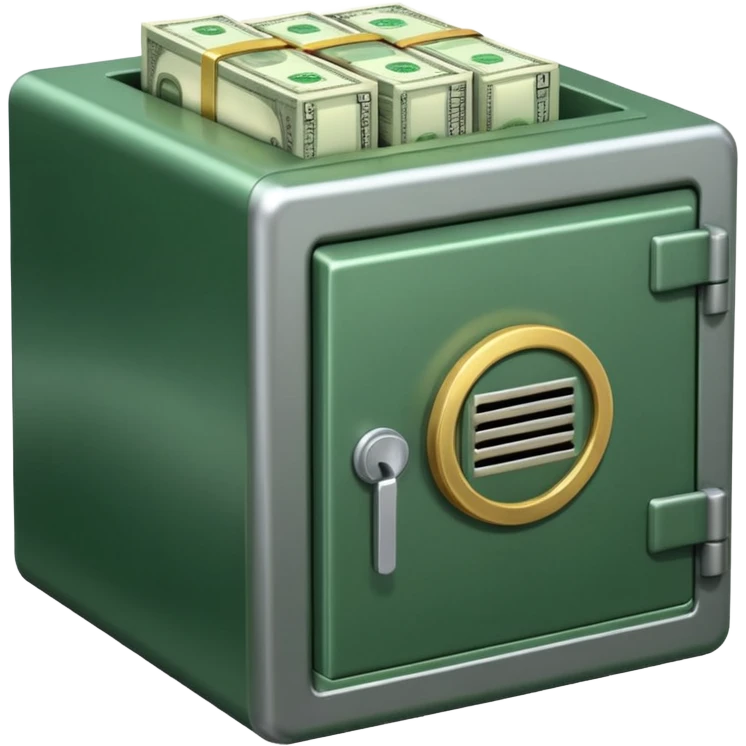 Money safe with money emoji