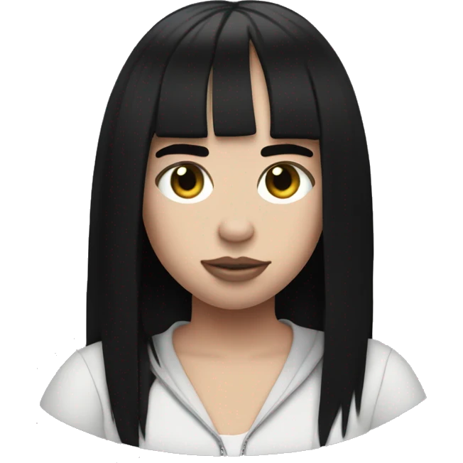 Black hair billie eilish emoji