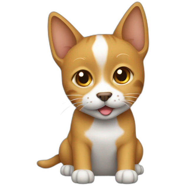 Un chat sur un chien emoji