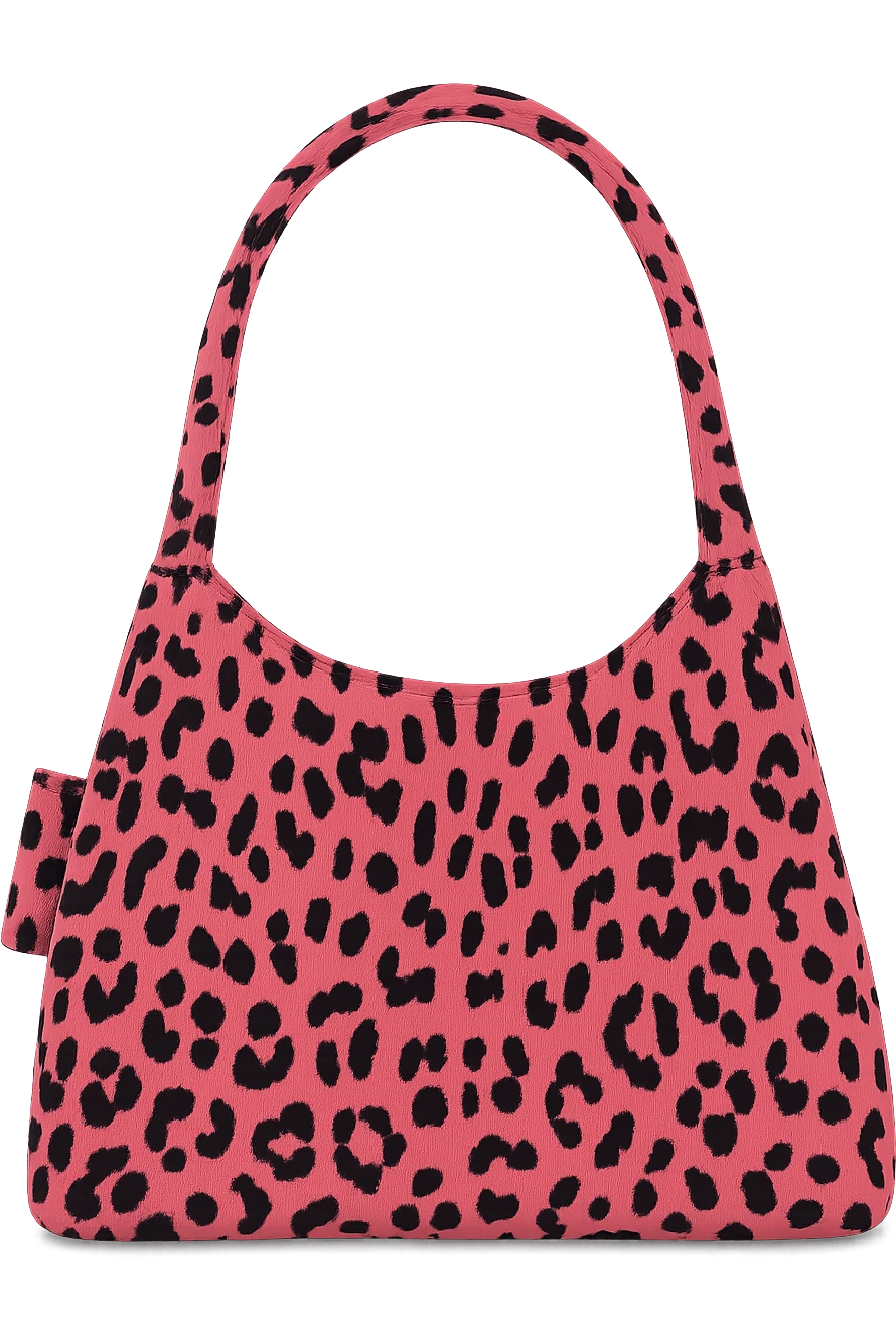 Pink leopard bag, remove background emoji