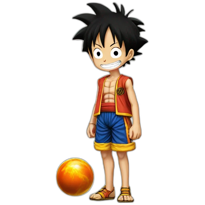 Luffy with a dragon ball emoji