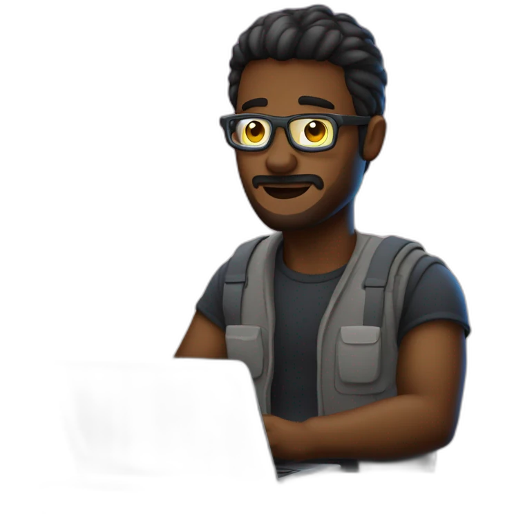 computer programmer using a laptop during the night with full display brightness emoji
