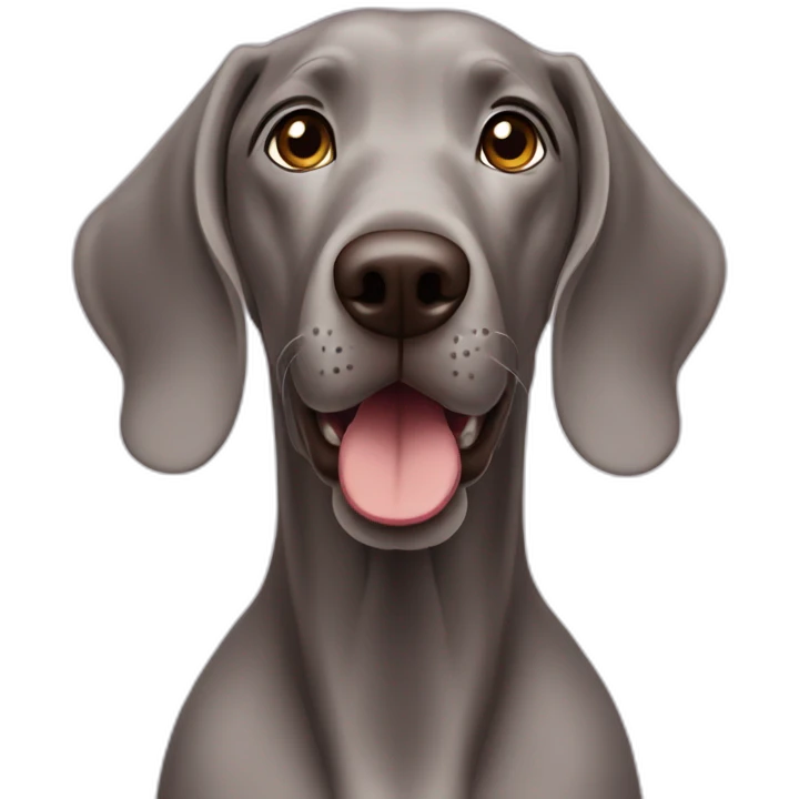 weimaraner surprising face emoji