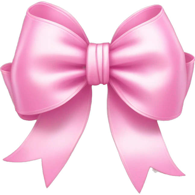 Bow Emoji "A pastel pink bow tied perfectly, with flowing silky ribbons and a glowing shimmer around its edges." emoji