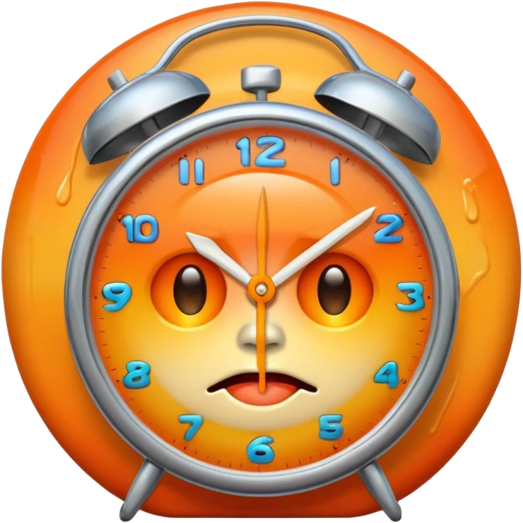 melting face, alarm clock, sunset emoji