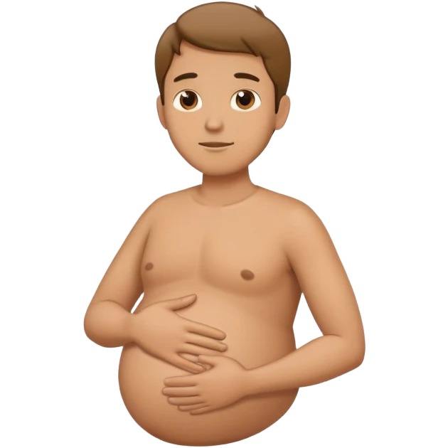Pregnant man with hand on back emoji