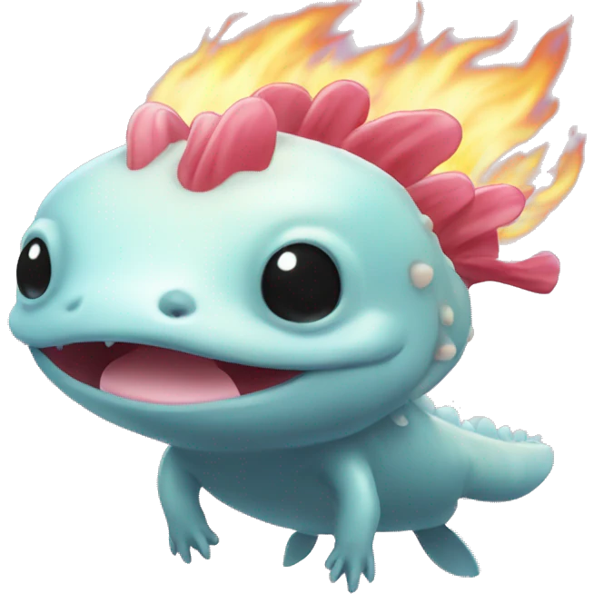 happy fire breathing axolotl emoji