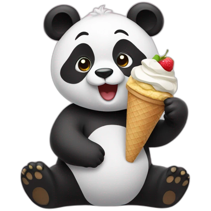 Panda eating ice cream emoji