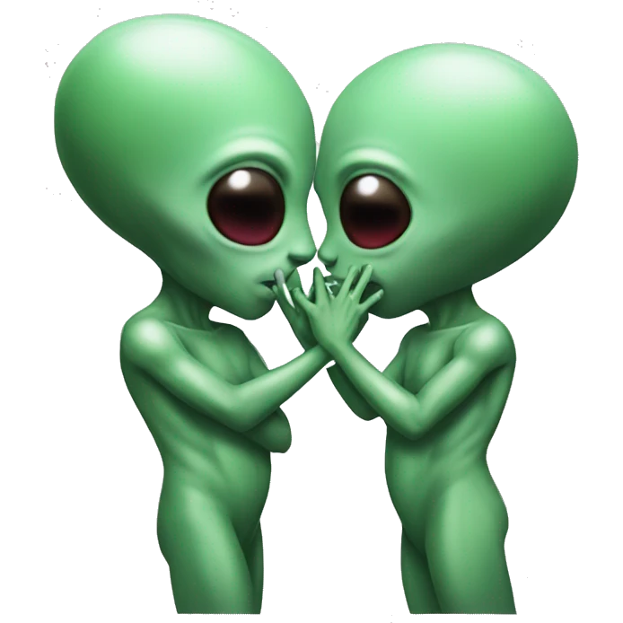 alien  kissing emoji