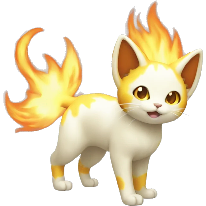 Shiny Fire-type-Fakémon-Cat full body emoji