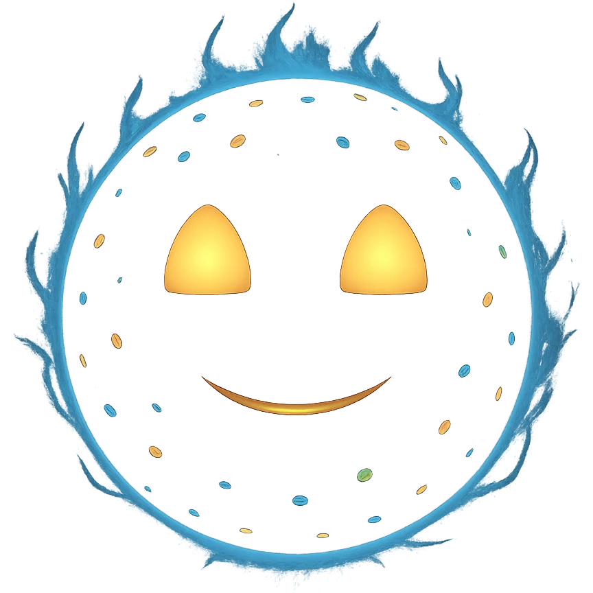 Make the smile more subtle and gentle. Enhance the ball to feel like a mystical, magical aura guide, with ethereal glow and a sense of wisdom. Keep the 3D emoji style. emoji