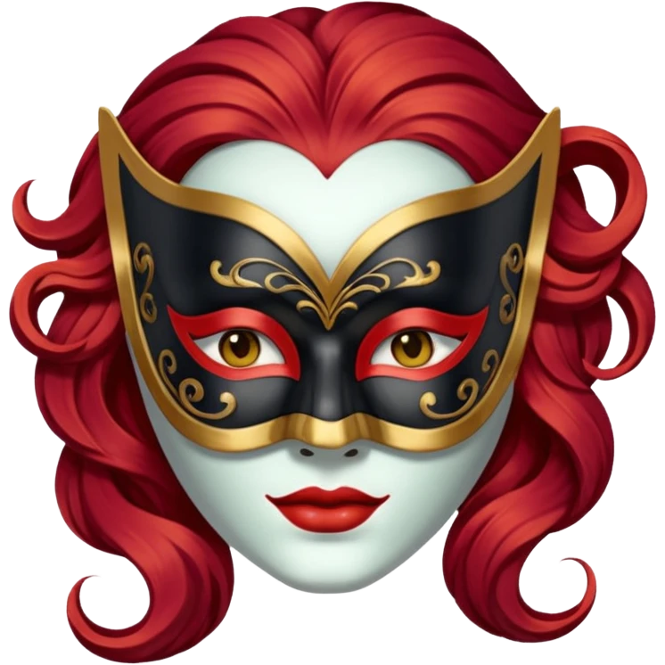 masked person venice bauta woman red hair emoji