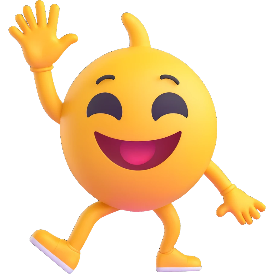 LFG emoji character in light green color, dynamic pose, cheerful vibe, no text emoji