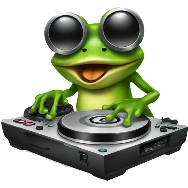 frog DJing emoji emoji