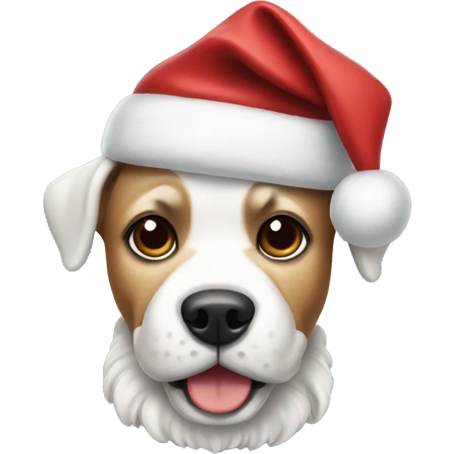 Preppy Santa dog emoji