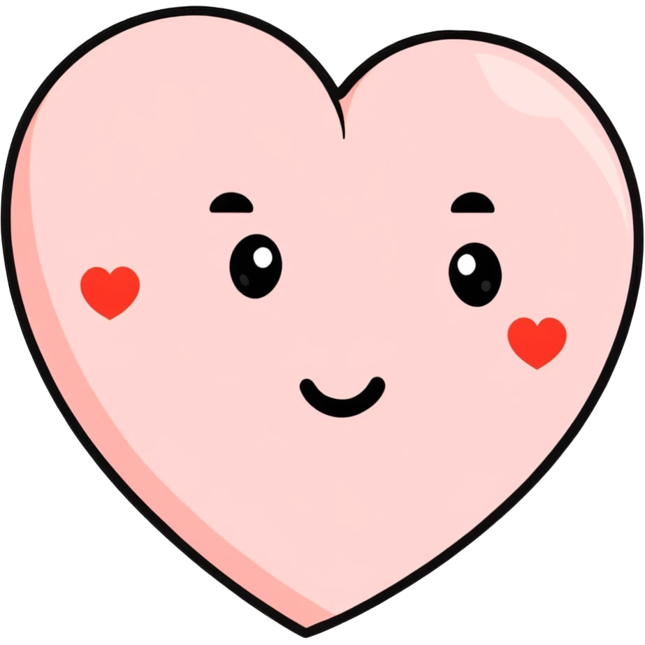 cute heart with a face representing love emoji