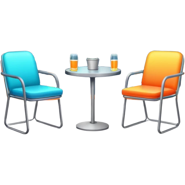 Window with neon reflection, empty chair, Apartment Windows. emoji