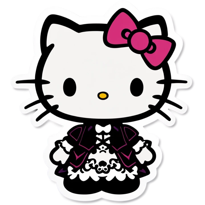 Gothic hello kitty emoji