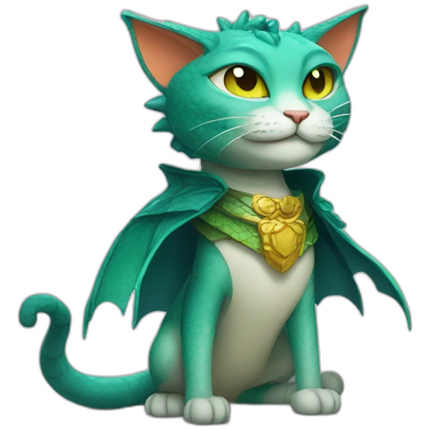 The cat is dressed in a dragon costume emoji