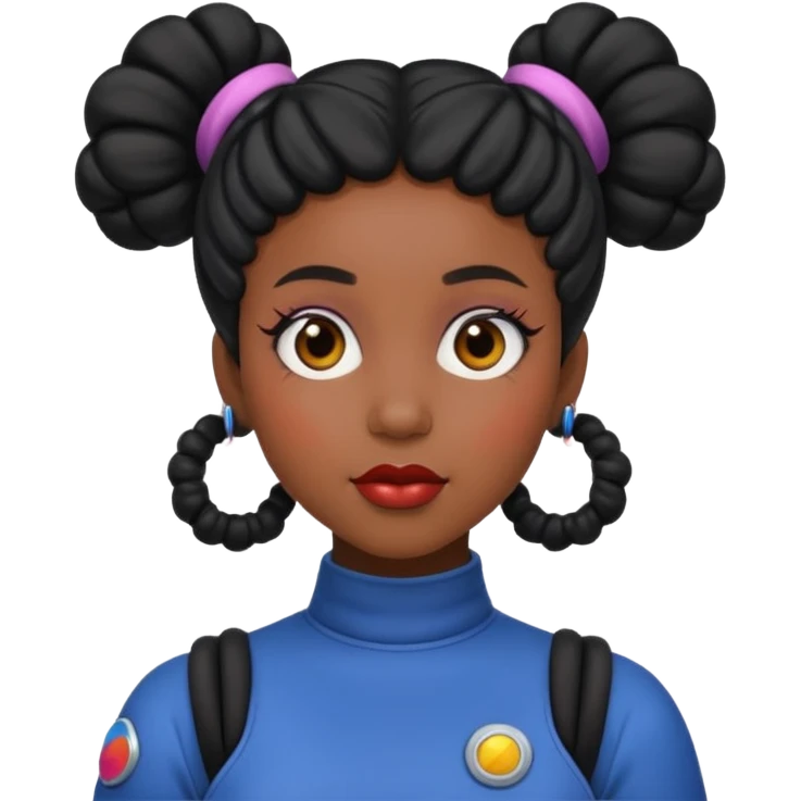 Black woman with Space buns emoji