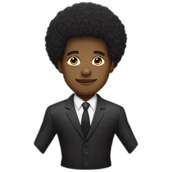 black man in suit and afro emoji