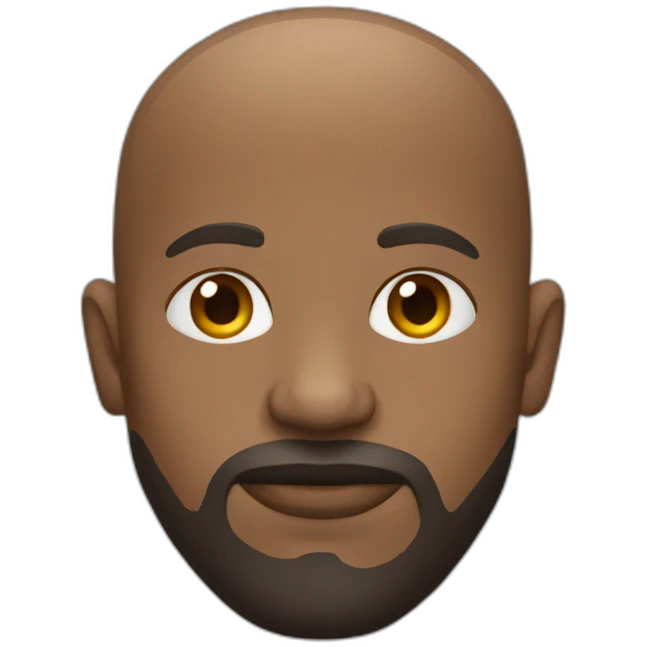 african bald man with a round face and a semi short beard  emoji