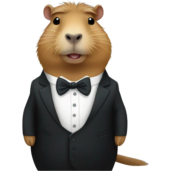 Capybara wearing a tuxedo  emoji