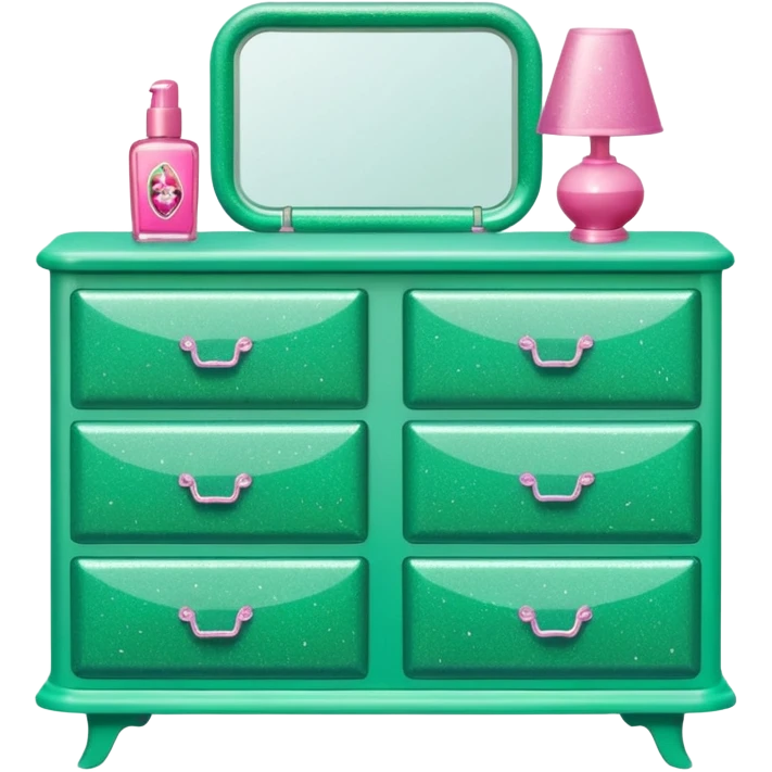 barbie dresser green with glitter emoji