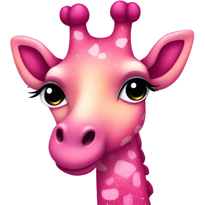 Pink ombre giraffe with glitter emoji