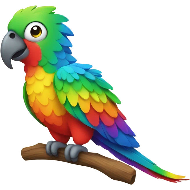 happy colorful rainbow parrot emoji