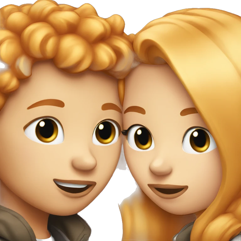 A Ginger and a blond Girl Kissing  emoji