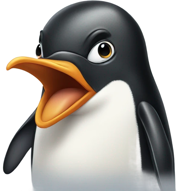 Penguin sticking tongue out emoji