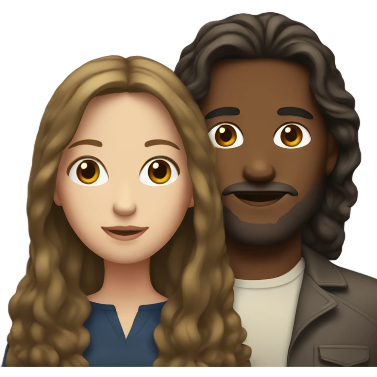 white man and woman with brunette hair emoji