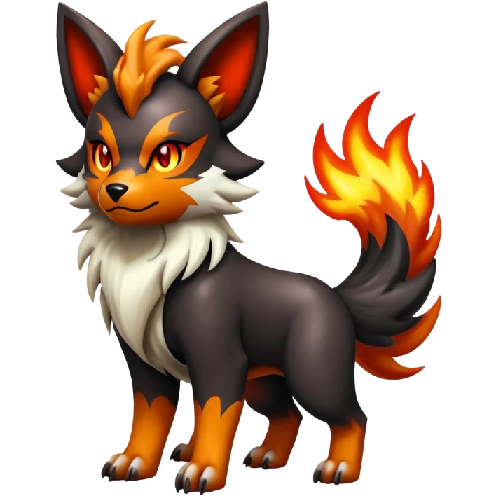 Shiny Gothic Exotic Futuristic Houndoom-Arcanine-Zorua-Torracat-Pokémon-Fakémon-hybrid-creature emoji