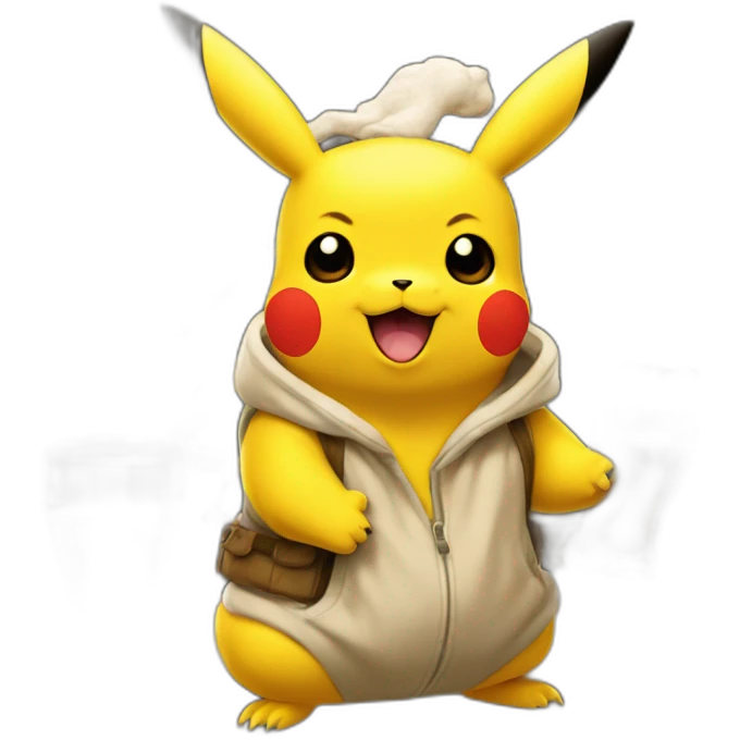 Pikachu buvant une bière  emoji