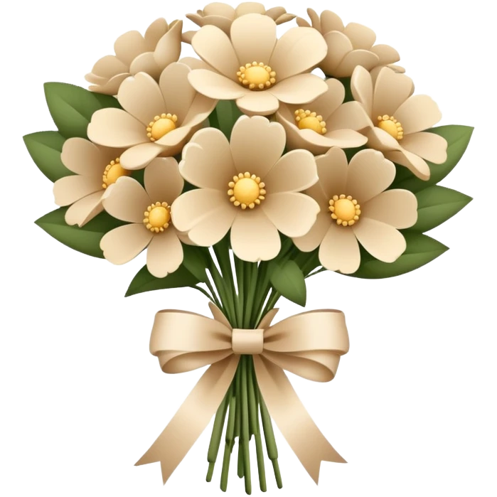 Beige colored bouquet of flowers emoji