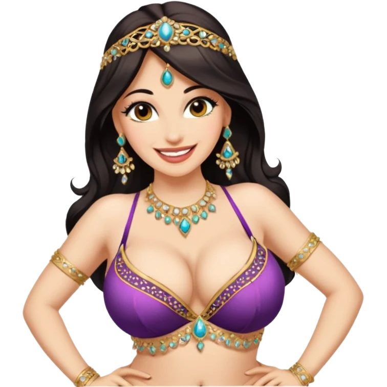 naked bellydancer with very massive naked breasts, giant cleavage emoji