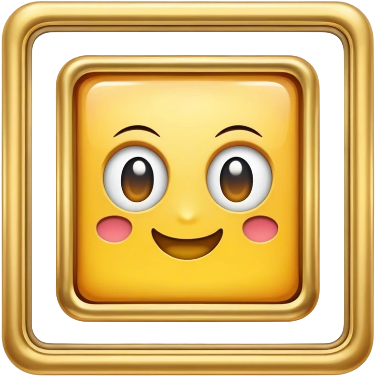 plain Square gold frame emoji