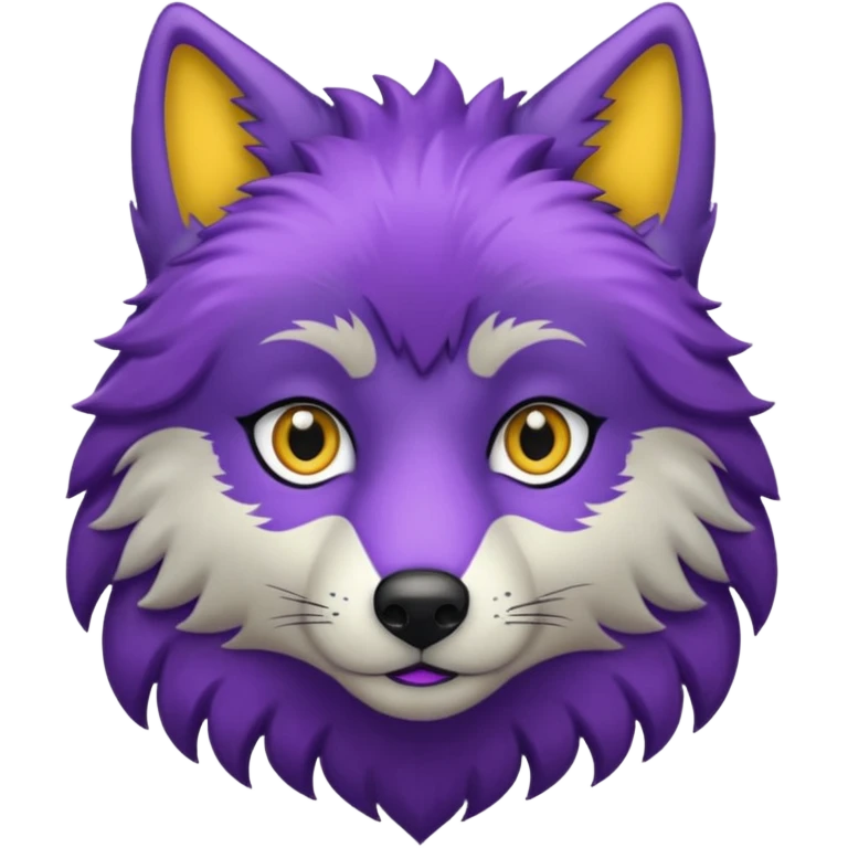 Loup noir et violet emoji