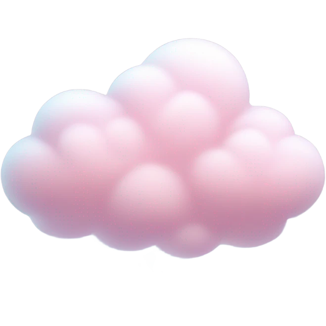 Pink cloud with snow and snowflakes falling underneath  emoji